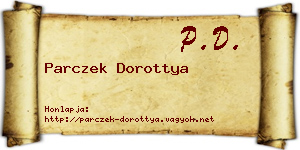 Parczek Dorottya névjegykártya